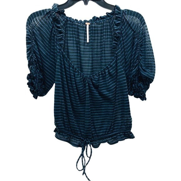 Free People NWT Dorothy Top Black Gray Stripe, XS - Picture 4 of 14